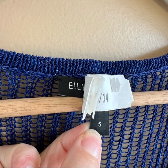 EILEEN FISHER v-neck sweater size small asymmetrical hemline with split - Picture 3 of 6